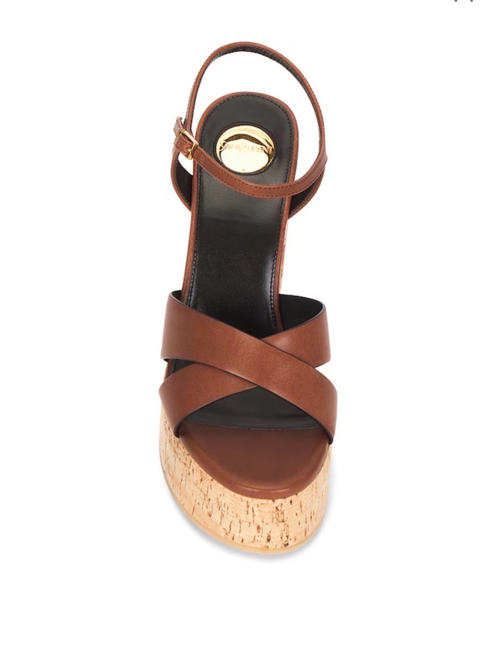 Saint Laurent Bianca , Brown Leather Cork Platform Sandals - Picture 5 of 7